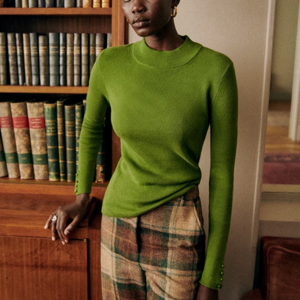 Sezane Simon Jumper Meadow Green - Size S